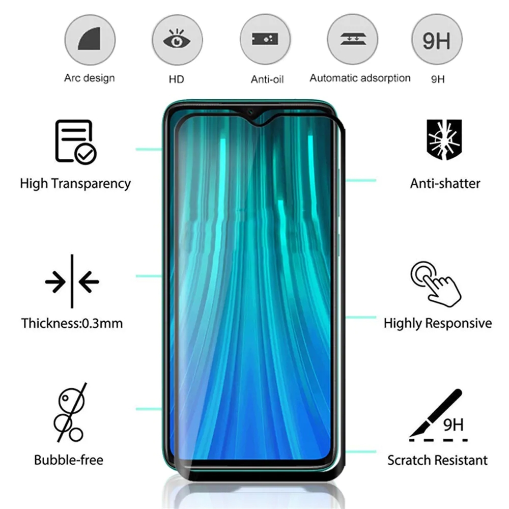 Bakeey-Full-Coverage-Anti-explosion-Tempered-Glass-Screen-Protector-for-Xiaomi-Redmi-Note-8-Pro-Non--1604786-1